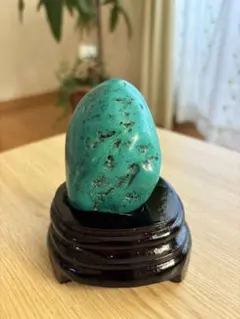 水晶 翡翠 ヒスイ 石英 クォーツ 天然石 青石 鑑賞石 観賞石 木製台座付き 鑑賞石 オーストラリア ヒスイ（翡翠）＃3 木製台座付き - メルカリ
