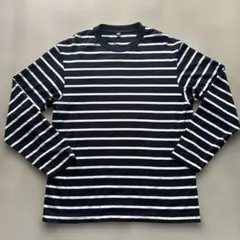 ユニクロ ボーダー 長袖Tシャツ カットソー 黒×白 サイズM