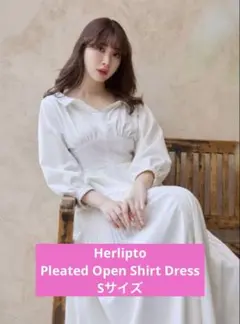 Herlipto Pleated Open Shirt Dress - メルカリ