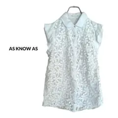 S2684【アズノウアズ】花柄レース シアーシャツ　袖フリル　丸襟　ガーリー