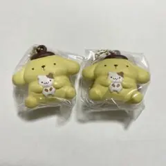 サンリオ　ぺたんこマスコットteamいえろー　ポムポムプリン