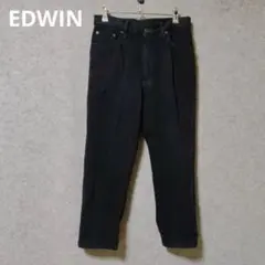 EDWINブラック ストレートデニム ボタンフライ