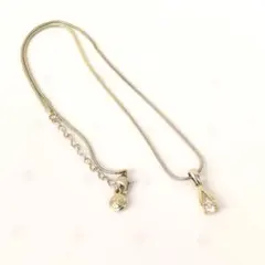 一粒ストーン　ネックレス　ゴールドカラー　レディース