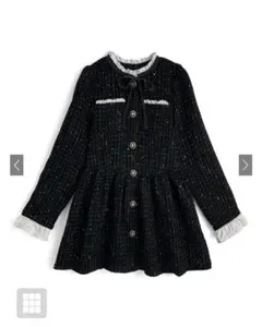 リボンフリルツイードミニワンピース