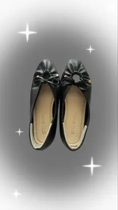 ブラック　黒 パンプス 金　フラットシューズ ローファー　オフィス