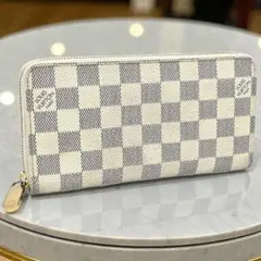 ルイヴィトン ジッピーウォレット ダミエアズール ラウンドファスナー 長財布 白