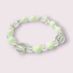ミントグリーン ビーズブレスレット No.296