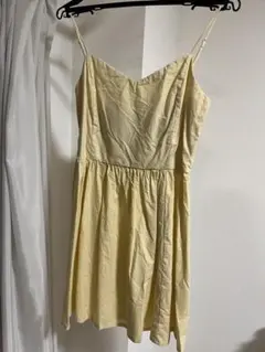 H&M イエロー フレアスカート コットンワンピース