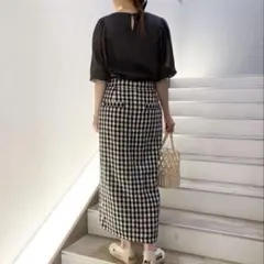 SLOBE IENA スローブイエナ　ギンガムチェック　ロングスカート