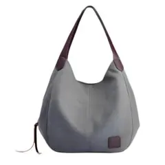 キャンバス トートバッグ カジュアル バッグ レディース 軽量 グレー系