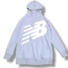 New Balance グレー プルオーバーパーカー フード　M ニューバランス