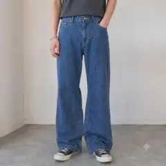サムシング　エドウィン　ブーツカット　フレア　デニムパンツ　ブルー　日本製　XS