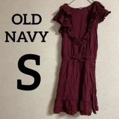 OLD NAVY 【S】バーガンディ ワンピース 膝丈 ノースリーブ
