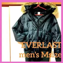 EVERLAST ファー付きダウンジャケット men's M 黒　エバーラストのサムネイル