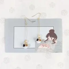 ゆらゆらちびっこ三毛猫のピアス・イヤリング