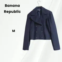 ☆ バナナリパブリック　ネイビー ダブルブレスト ピーコート　M