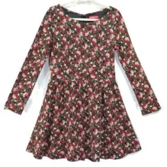 earth music &ecology長袖フレアワンピース　小花柄　S