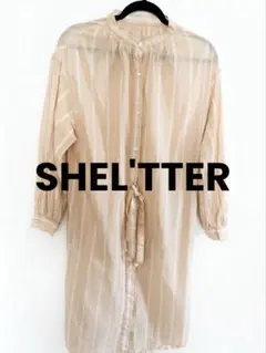 SHEL'TTER ストライプシャツワンピース ベージュ シェルターのサムネイル