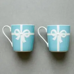 ティファニー 水色リボン マグカップ2個セット
