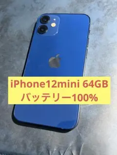 【完動品】iPhone12mini 64GB ブルー バッテリー100% 表示