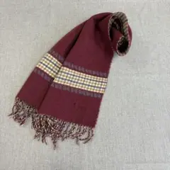 美品 Aquascutum アクアスキュータム チェック ウール マフラー