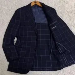 極美品✨ニューヨーカー ジャケット ウインドウペン モヘヤ混 背抜き XL