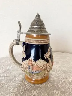 ドイツ　ゲルツ社製　ビールジョッキ 陶器　鉛蓋付き