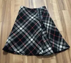 組曲 クミキョク ウール100% チェック柄 フレアスカート サイズ2