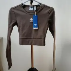 adidasクロップドロンＴブラウンＳ 激レア　厚手
