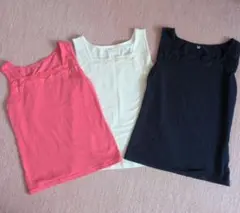 レース付きタンクトップ 3枚セット Lサイズ