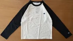 新品 Champion ロンT 160 ブラック ホワイト 長袖T バイカラー