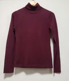 ⭐コムサイズム ハイネックニット タートルトップス 長袖 M パープル