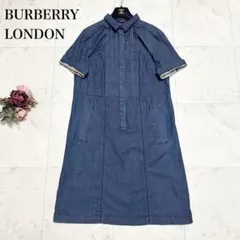 大きいサイズ❤️バーバリーロンドン　デニムシャツワンピース　半袖　ノバチェック
