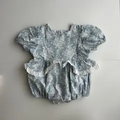 anneshirley 花柄ロンパース 水色 S