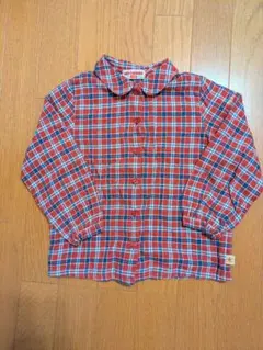 ミキハウス 110サイズ チェック柄長袖シャツ