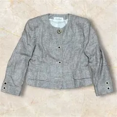 DANA PARIS ノーカラージャケット レディース グレー 日本製のサムネイル