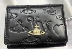 Vivienne Westwood 3つ折り財布 ブラック/ゴールドロゴ-154