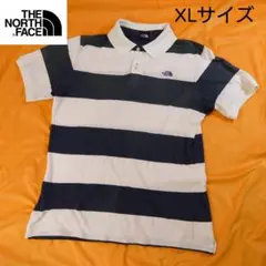 【古着並品】ノースフェイス ボーダー ポロシャツ XL NT3195のサムネイル