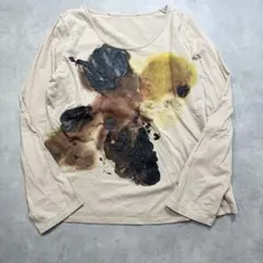 1063 クリスチャンラクロワ アートプリント カットソー 凸凹 L ベージュ