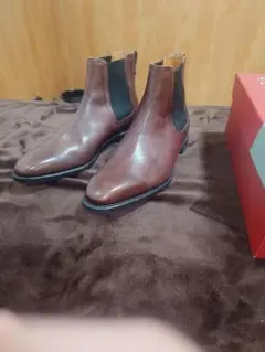 ブラウンレザー サイドゴアブーツ