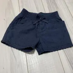 刺繍入りネイビーハーフパンツ 100cm