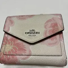 COACH フラワープリント 三つ折り財布