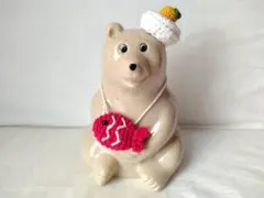 しろくま貯金箱 お正月 鏡餅ベレー帽 鯛のポシェット 2点セット