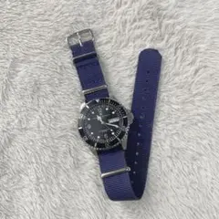 SMART TURNOUT 時計 黒文字盤 メンズ　ナイロンバンド　ネイビー