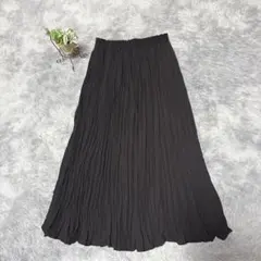 LEPSIM レプシィム プリーツロングスカート ブラック フリーサイズ