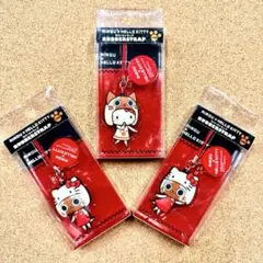 送料無料♪ アイルー×ハローキティ ラバーストラップ3点セット