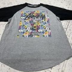 Stussy フラワー柄 七分袖カットソー　希少　XL メンズ