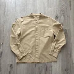 無印良品 バンドカラーシャツ ベージュ メンズ Mサイズのサムネイル