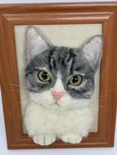 羊毛フェルト 猫　フレーム