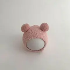 1 / 7 くまちゃんボンネット帽子 ベビー ピンク❤新品未使用❤